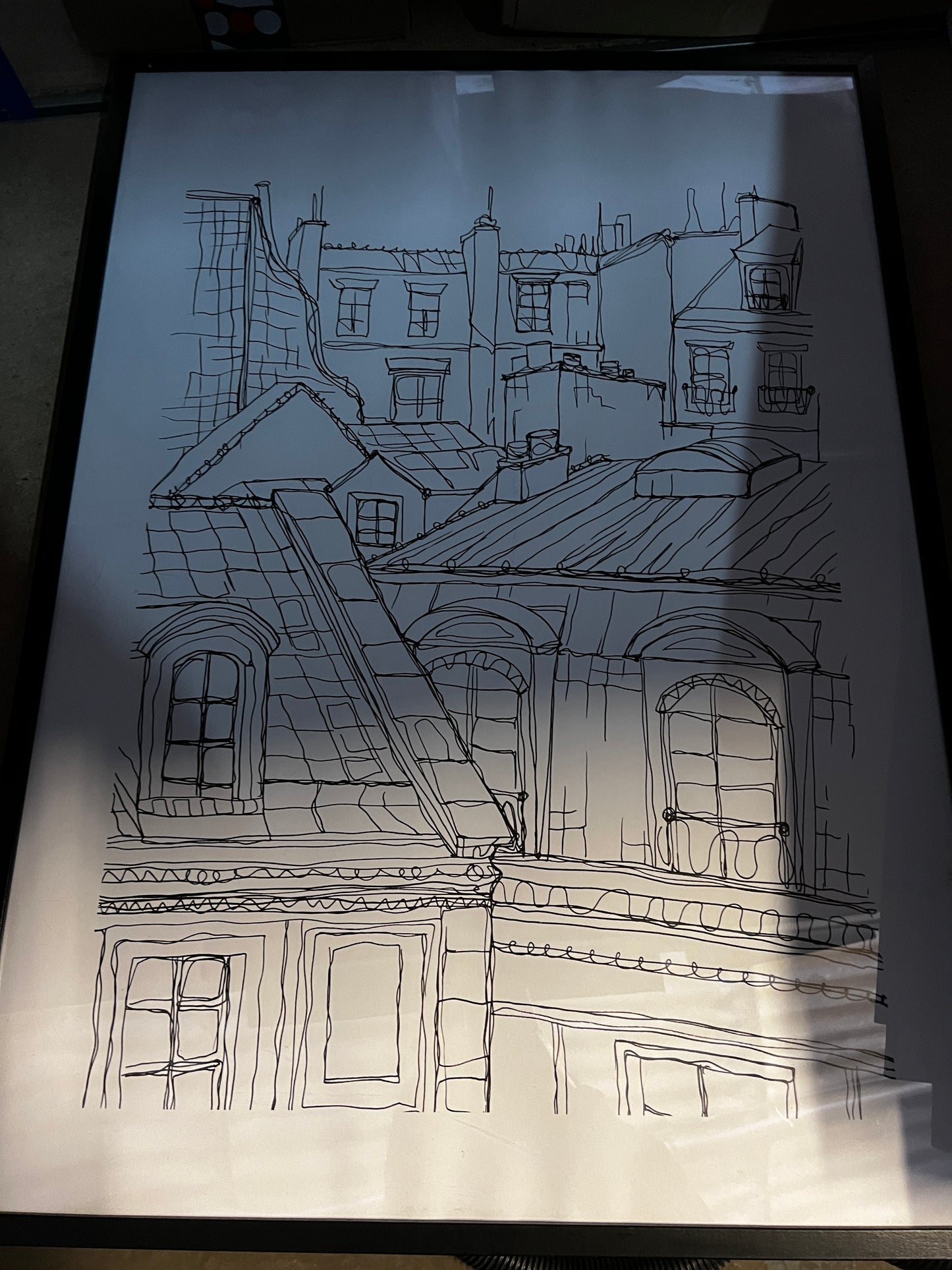 Town Sketch, 50 x 70cm, framed