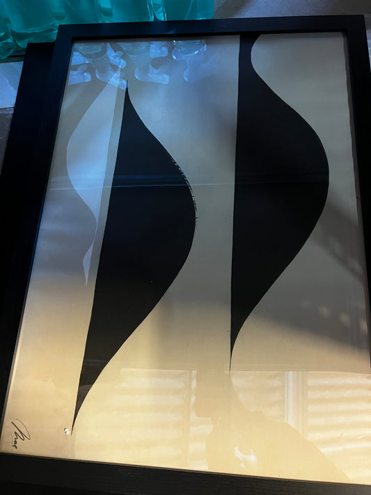 Curved Black, 50 x 70cm, framed