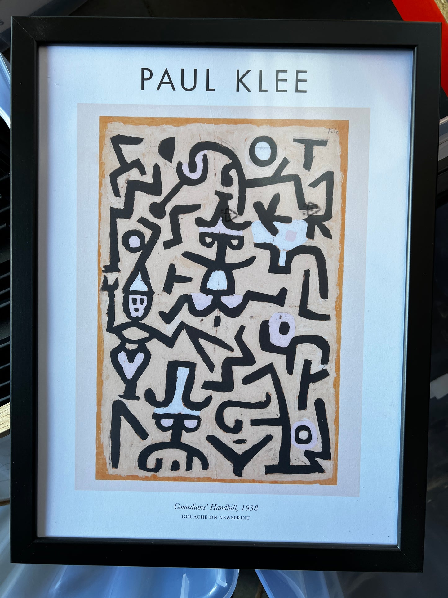 Paul Klee - Comedians’ Handbill Poster, 30 x 40 cm, framed