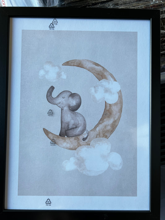 Dreaming Elephant, 30 x 40cm, framed