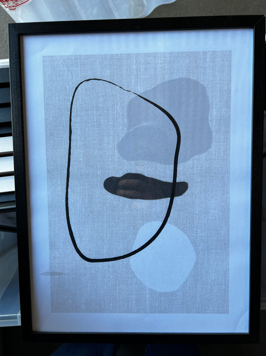 Linen Shapes No1 Poster, 30 x 40cm, framed