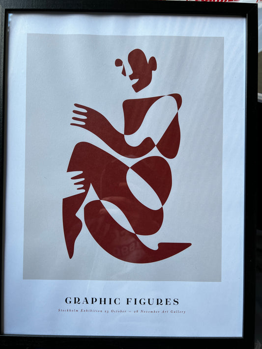 Graphic Figures No2 Poster, 30 x 40cm, framed