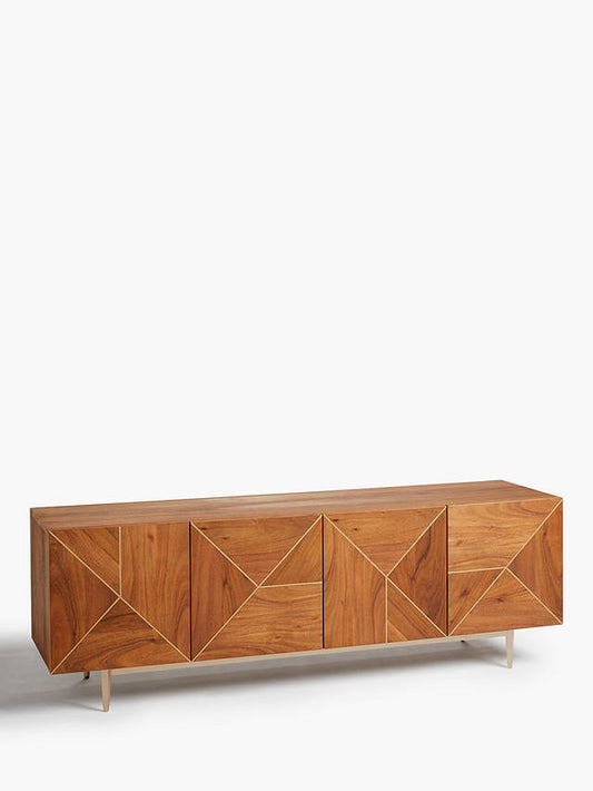 SWOON MENDEL 4 DOOR MEDIA UNIT IN BROWN, 50x150x38cm