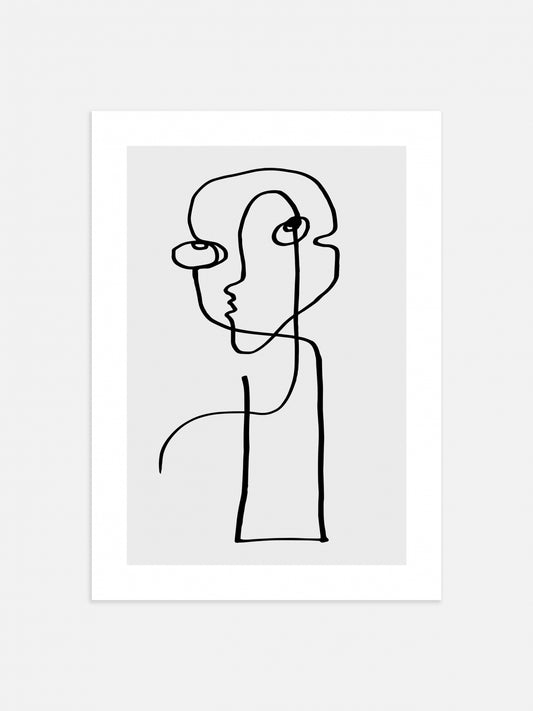 Line Face no.2 Poster 30x40cm