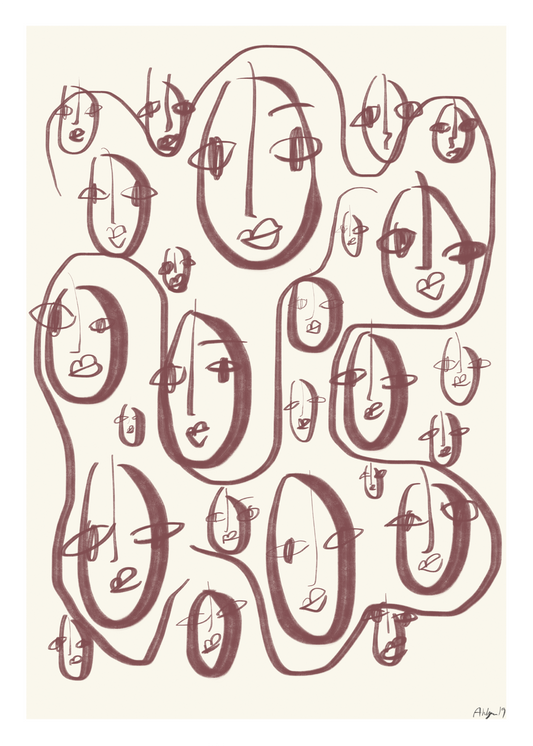Random Faces By Robin Ahlgren 50 x 70