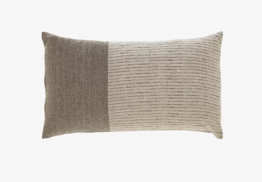 Sagira 100% Cotton Cushion Cover With Beige Tassels And Stripes