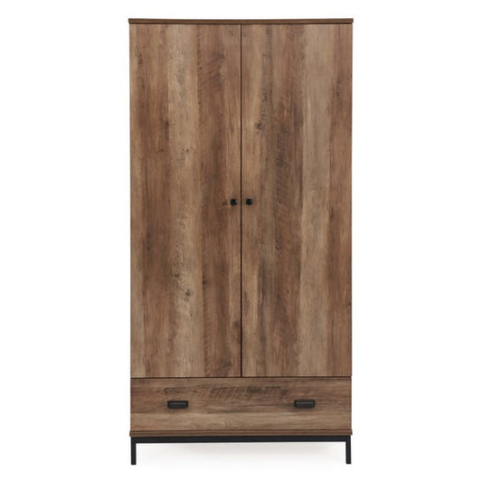 Fulton Double 1 Drawer Wardrobe, 180x90x56cm