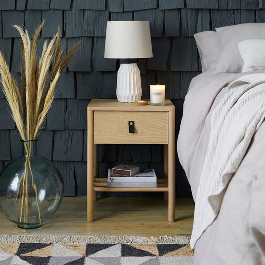 Henry Oak Bedside Table, 58x45x40cm