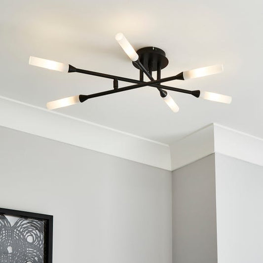Elements Fontain 6 Light Ceiling Fitting, 80x49.5cm