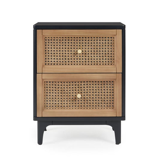 Franco 2 Drawer Bedside Table, 59x46x34cm