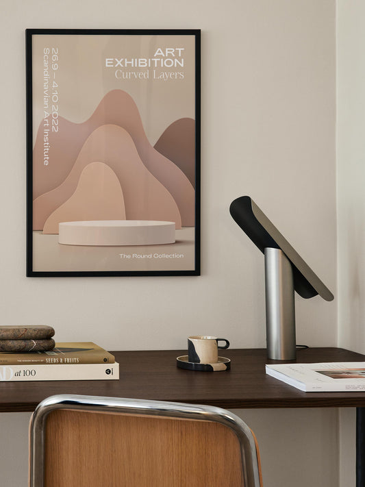 Curved Layers Beige Poster