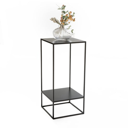 Hiba Two Tier Side/Pedestal Table in Metal, 76x35x35cm