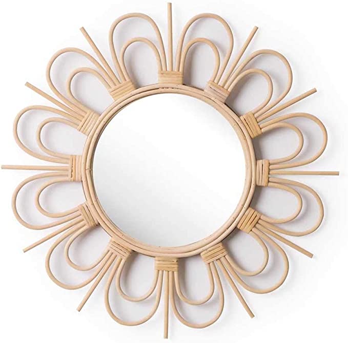 Natural Rattan Round Decorative Mirror