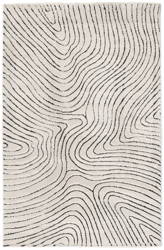 Chaima - Cream white / Black, 230 x 160cm
