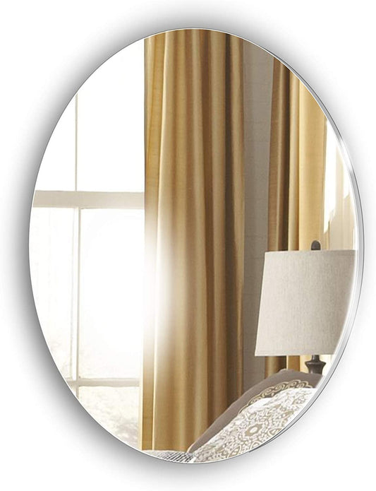 Frameless Oval Bedroom Mirror Kids Safe Mirror Shatterproof Mirror