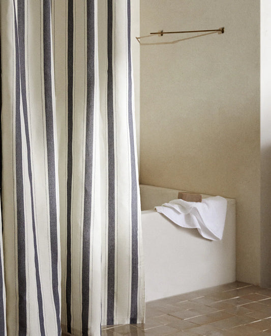 DYED-THREAD SHOWER CURTAIN