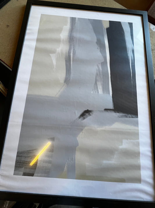 Black and Gray paint, 70 x 100cm, framed