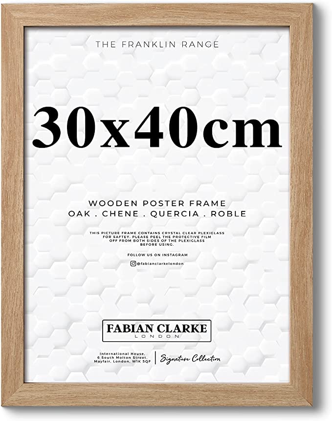 Fabian Clarke London® 30x40cm Modern Oak Wooden Picture Photo Frame