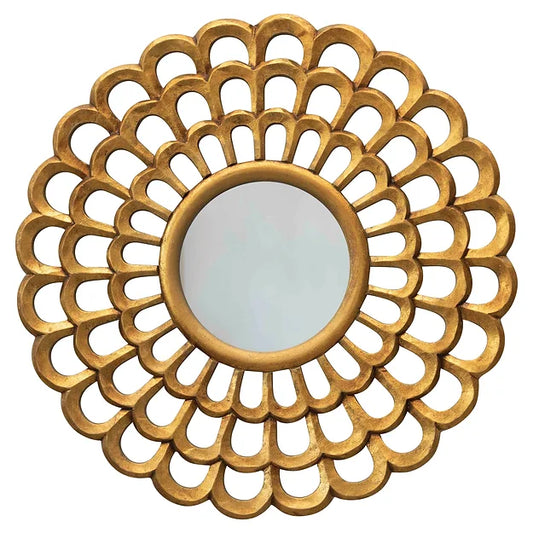 Hand Carved Scalloped Wall Mirror