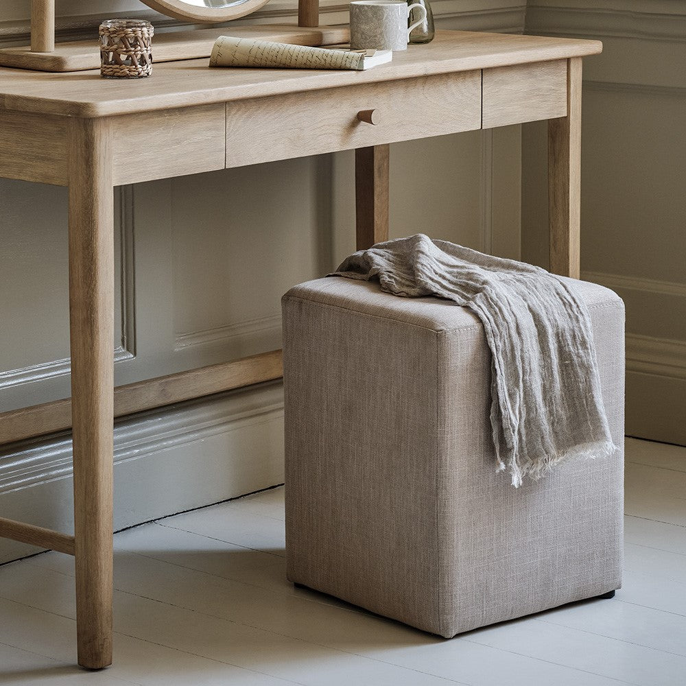 Amberley Square Stool - Stone Linen