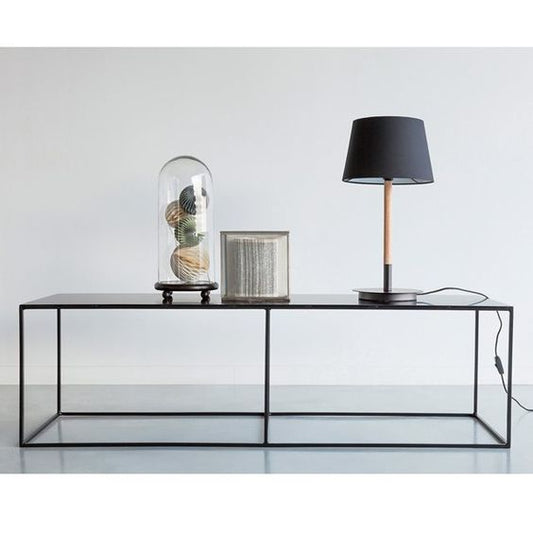 Romy Black Metal Bench Table, 40x140x40cm