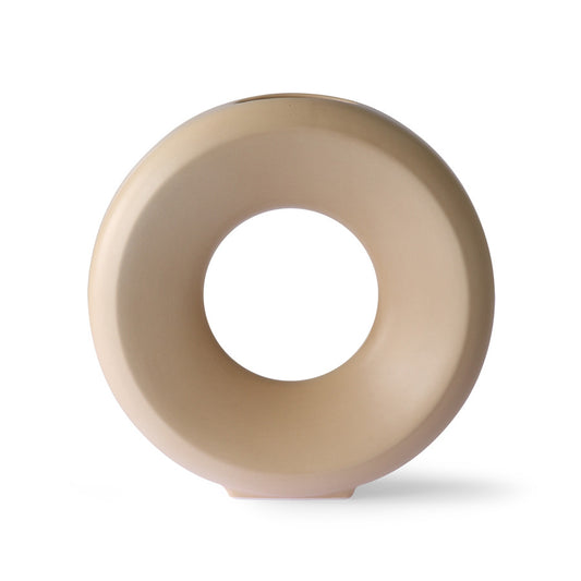 Ceramic Circle Vase L Sand