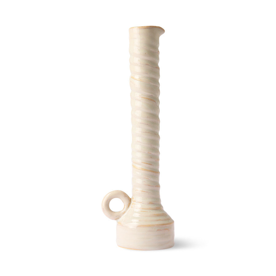 Ceramic Glazed Flower Vase, Cream