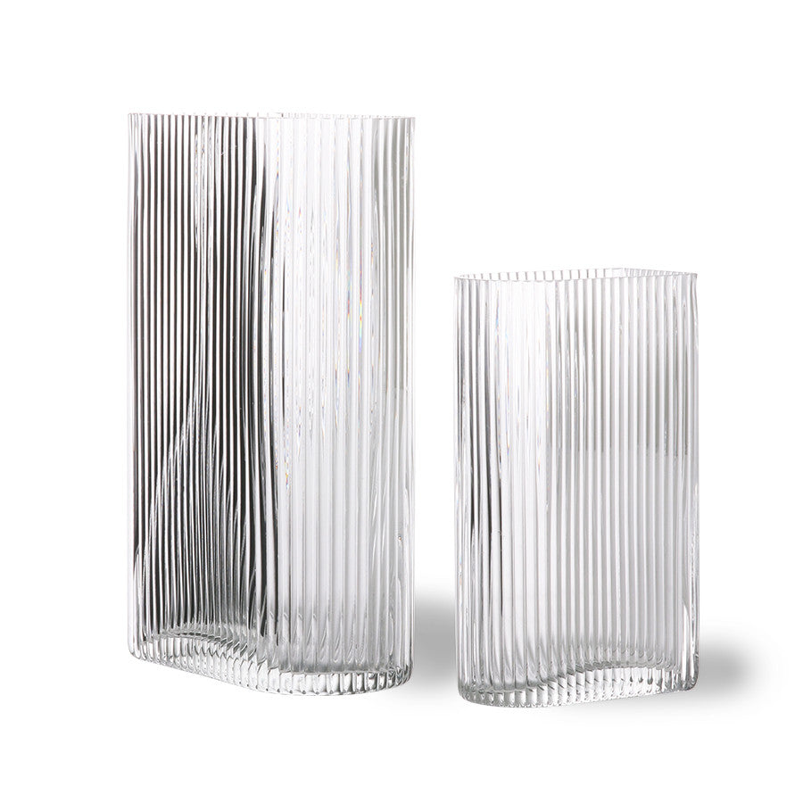 Clear Ribbed Vases