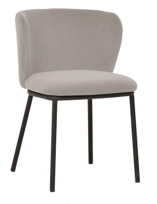 Mandy Velvet Dining Chair Light Grey, 44x46x75cm