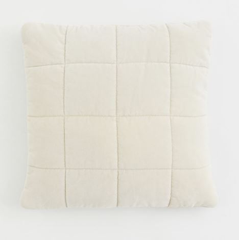 Cotton Velvet Cushion Cover, Light beige 50x50