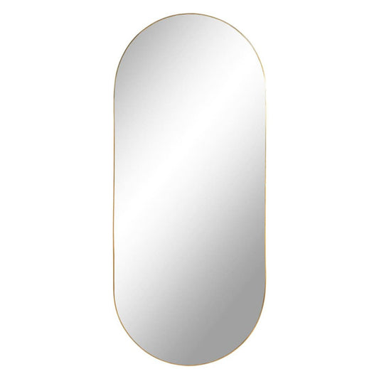 Caro Oval Metal Framed Wall Mounted Accent Mirror in Brass