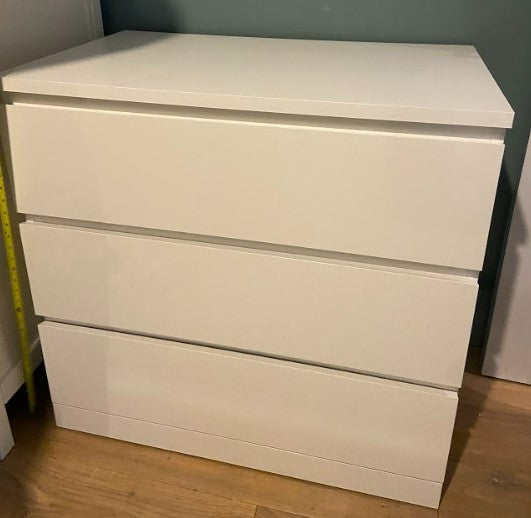 White 3 Chest of Drawers