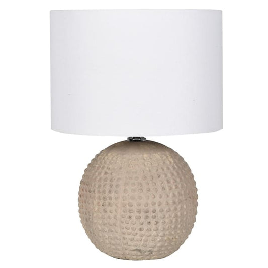 Round Bobbles Lamp with Linen Shade, 53x36cm