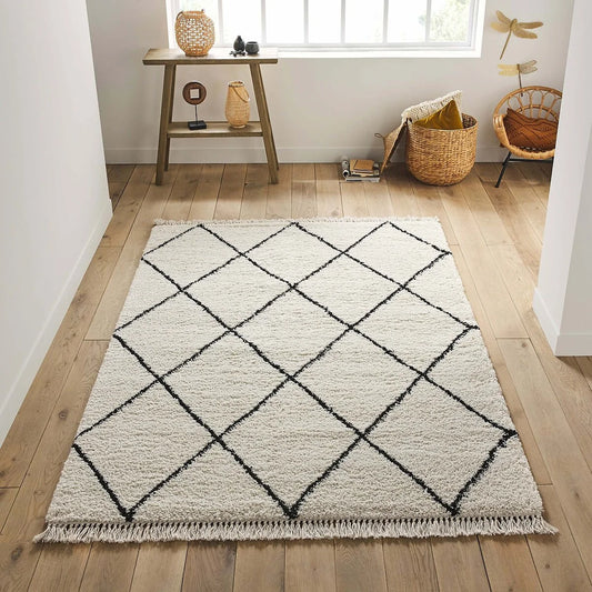 JIRAYA FRINGED BERBER-STYLE RUG, 160x230cm