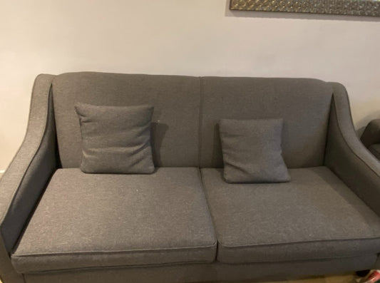 3 Seater Grey Sofa - 186x87x80cm