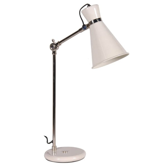 Nickel and Cream Desk Lamp