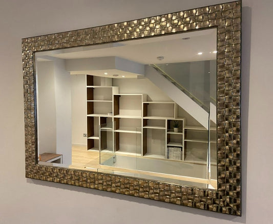 Gold Mosaic Frame Bevelled Wall Mirror