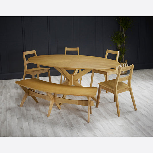 MALMO DINING TABLE OAK VENEER, 75x190x110cm