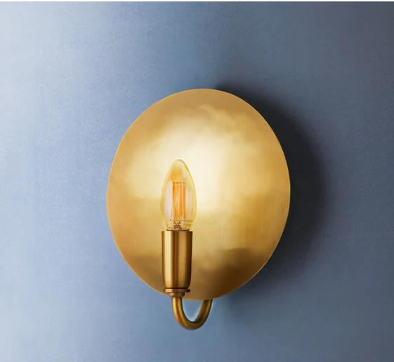 Moon Wall Light In Antique Brass