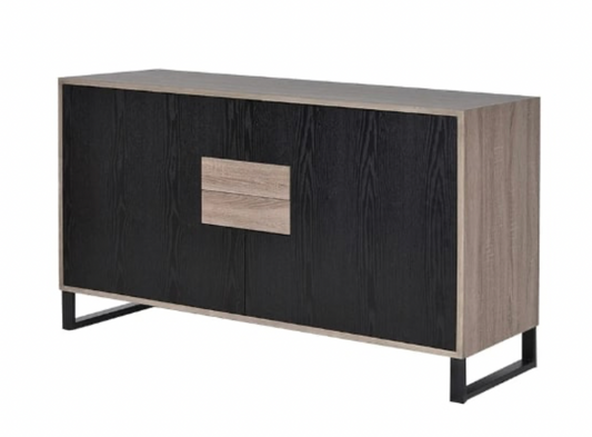 Ebony Black Multi Compartment Sideboard, 140x50x81cm