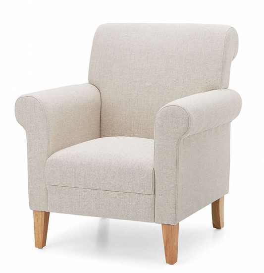 Valencia Herringbone Armchair, Cream