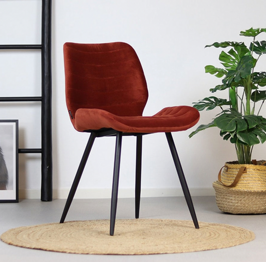 VELVET DINING CHAIR TOBY COPPER, 54 x 47 x 77cm