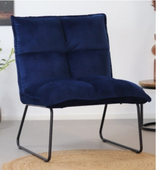 Velvet small armchair Malaga Blue