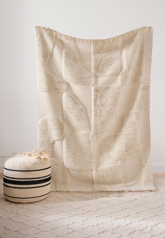Textured-weave wool rug - 240x170cm