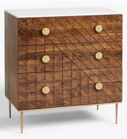 TRINITY MARBLE 3 DRAWER CHEST, 52x90x96.6cm