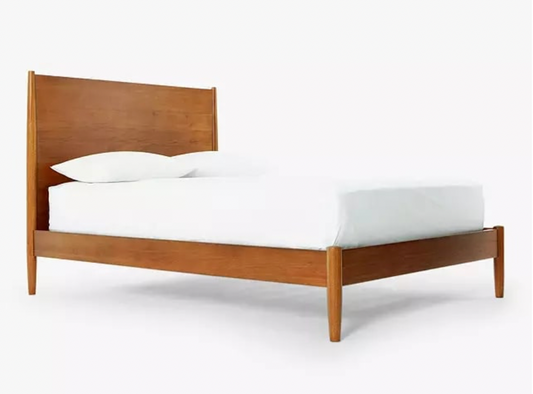 West Elm Mid-Century Bed Frame, Double, FSC Certified (Eucalyptus), Acorn, 202x145x118.7cm