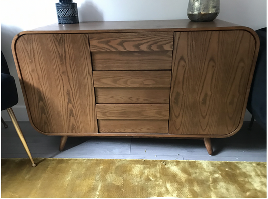 Esme Walnut Mid Century Sideboard, 120x45x75cm
