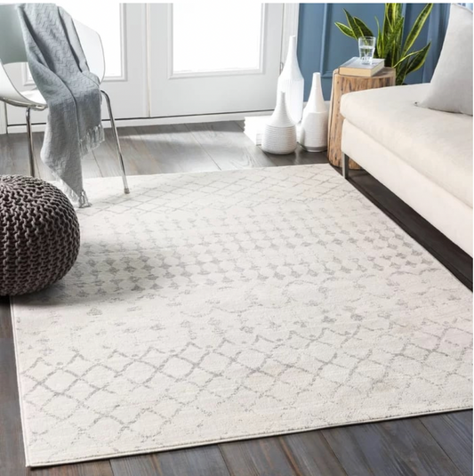 Warlick Power Loom Ivory Rug, 160x215