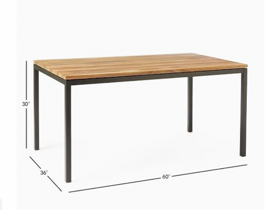 West Elm 8 Seater Box Frame Dining Table, 88x56x24cm
