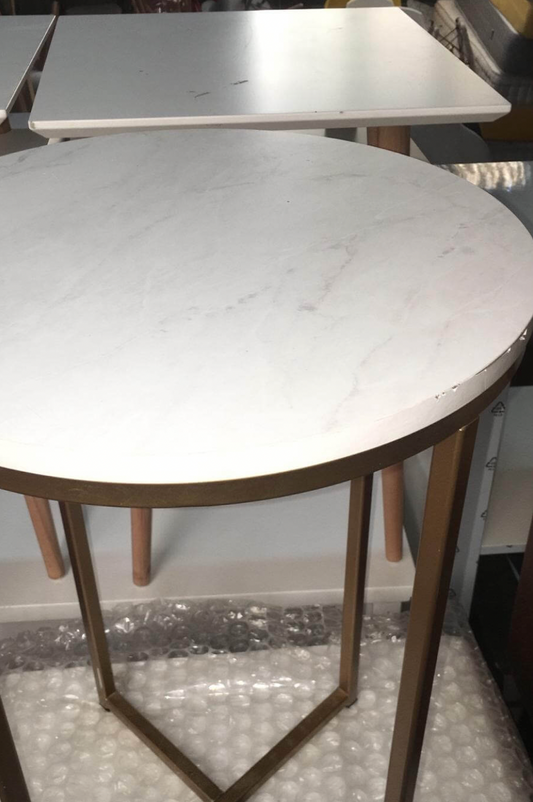 White Marble Round Side Table